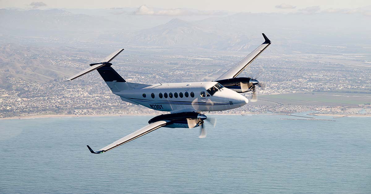 Image of King Air 350 in flight